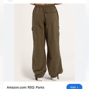 RSQ Olive military green fluffy cargo pants with zipper XXLarge
